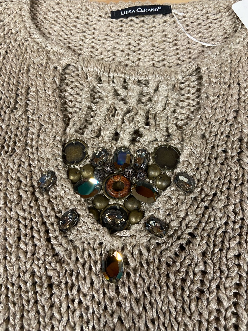 Luisa Cerano Linen Short Sleeve Knit Top HH
